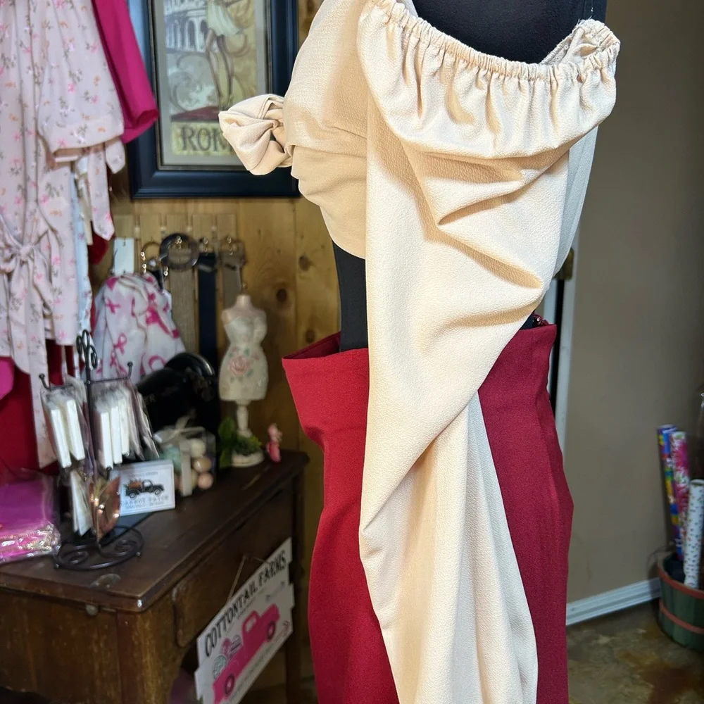 Cream Tie Front Crop Long Sleeve NWT - Picture 7 of 10